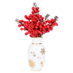 ARRANJO SNOWFLAKES GALHOS AMORAS VERMELHAS