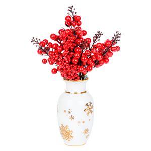 ARRANJO SNOWFLAKES GALHOS AMORAS VERMELHAS